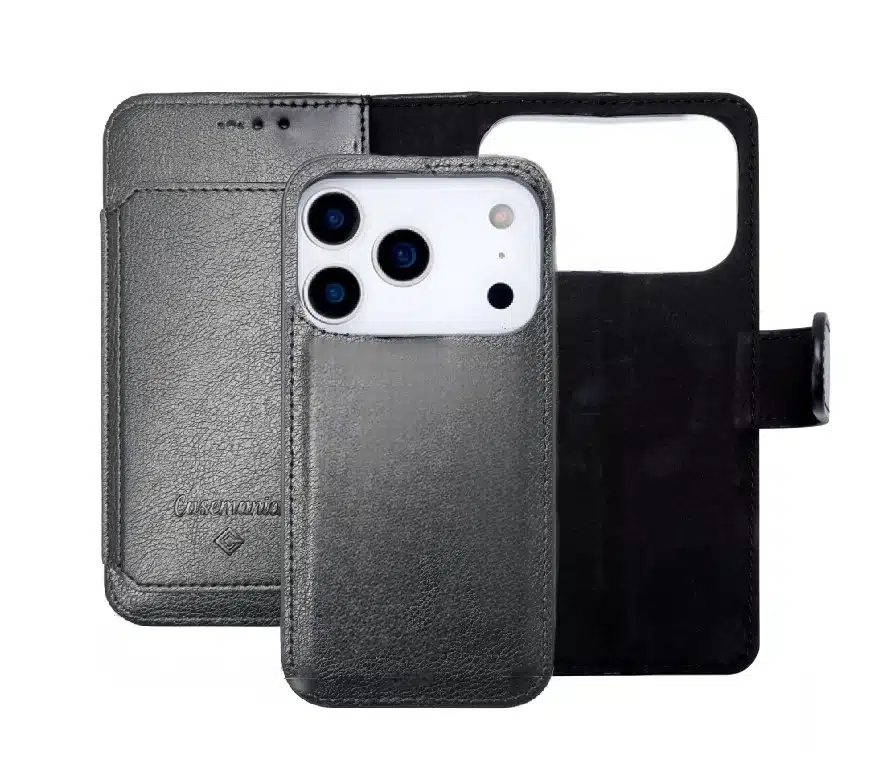 Multiple Pockets Magnetic 2 in 1 Wallet Iphone 17 Pro-Zwart-1-Cityhoesje.nl