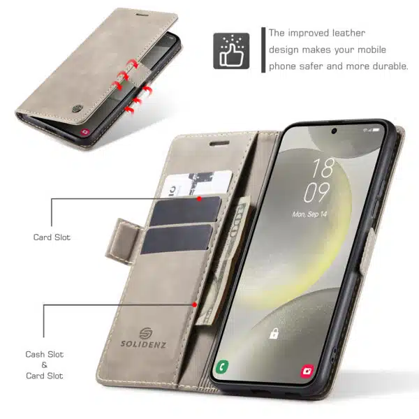 Solidenz Urban Book - Geschikt voor Samsung Galaxy A56 hoesje – Beige - Afbeelding 4