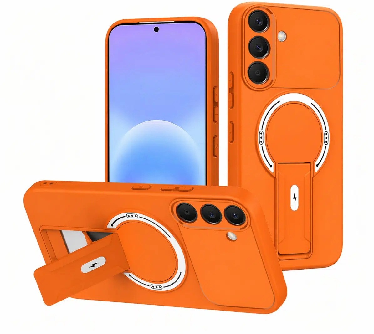 Cityhoesje-Backcover-Geschikt voor Samsung A57-Magnetic-Oranje - Afbeelding 1
