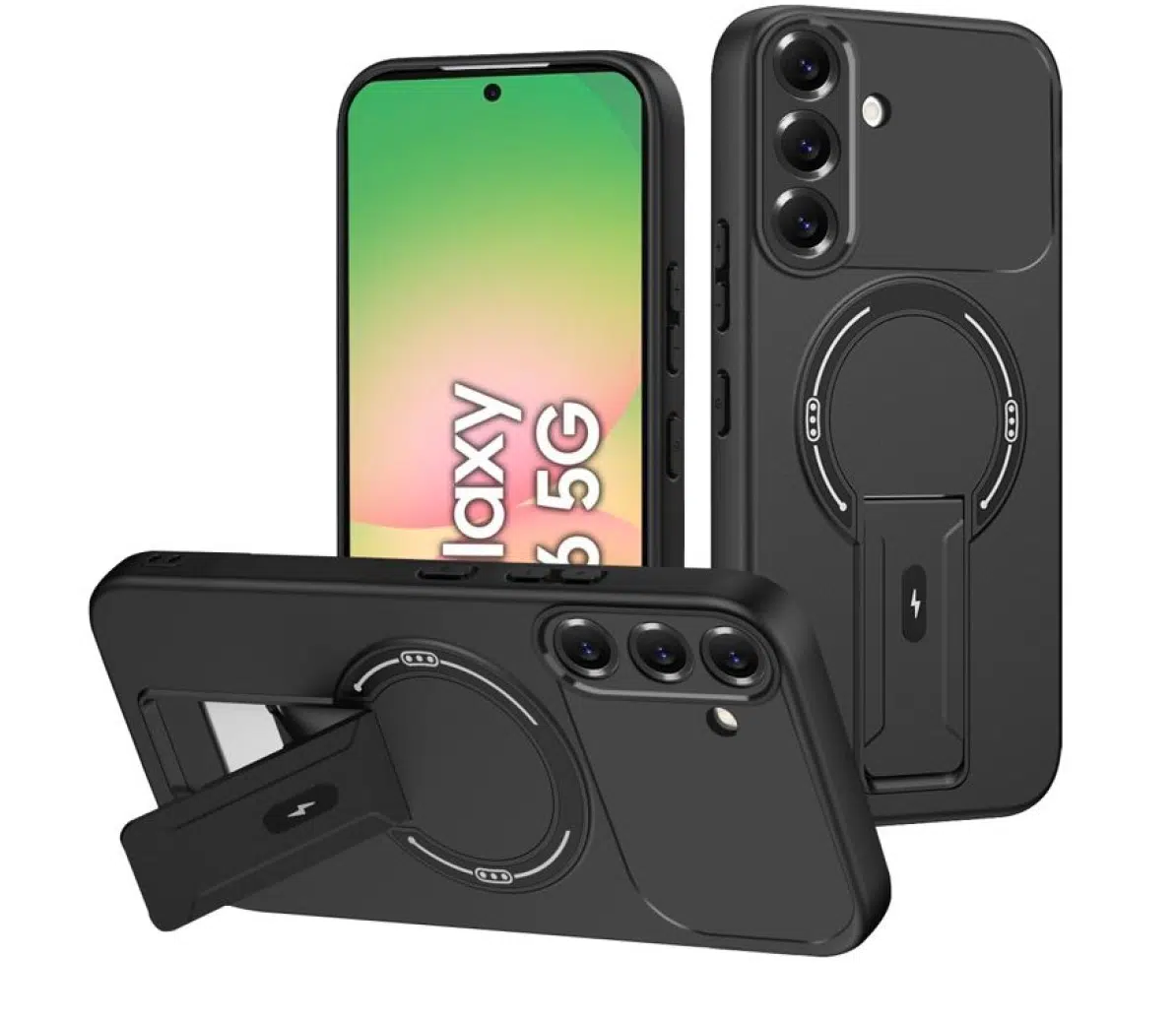 Cityhoesje-Backcover-Geschikt voor Samsung A57-Magnetic - Zwart - Afbeelding 1
