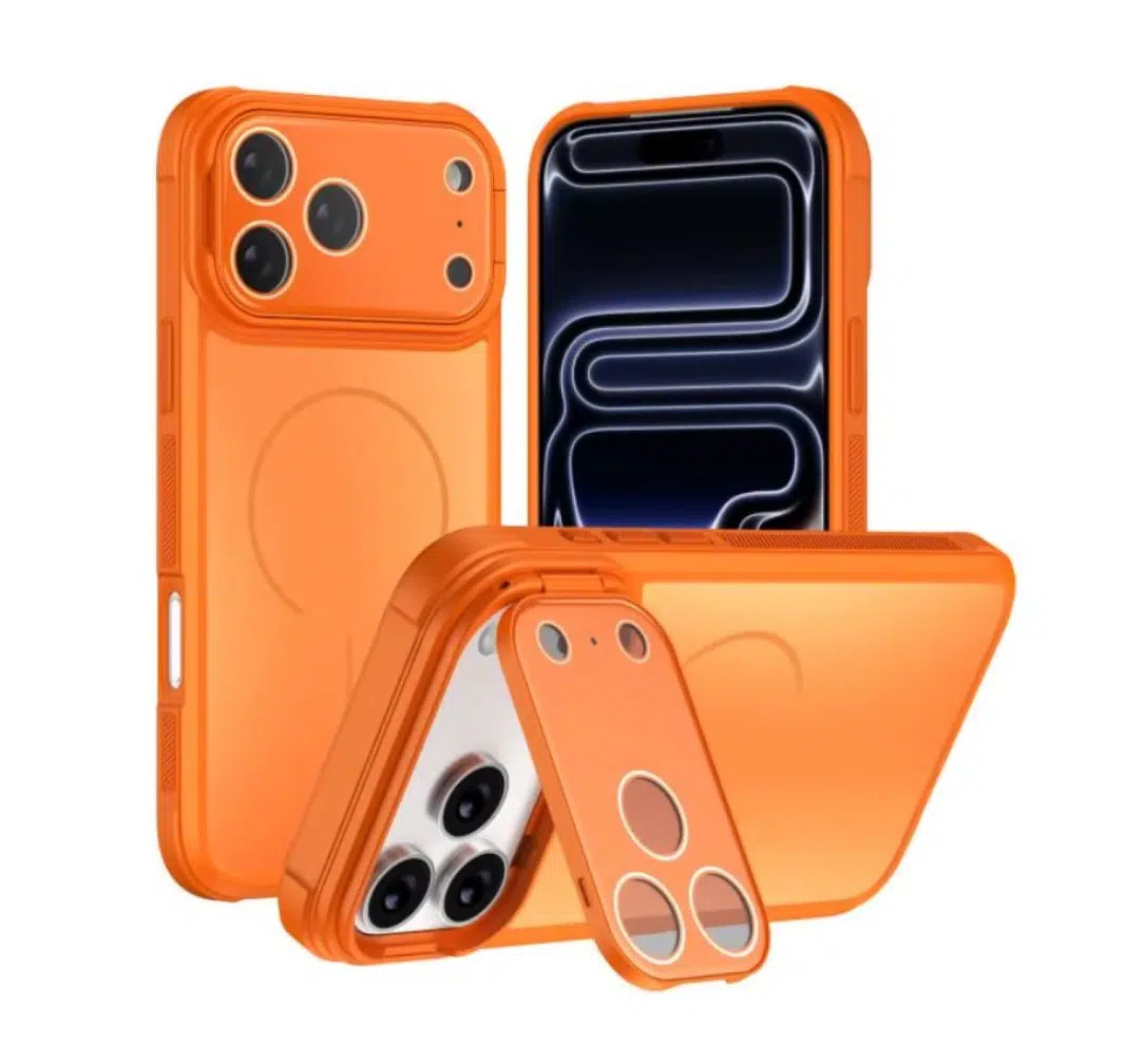 Cityhoesje-Backcover Camera Shutter Magnetic MagSafe-kickstand – iPhone 17 Pro Max-18 Pro Max-Oranje - Afbeelding 1