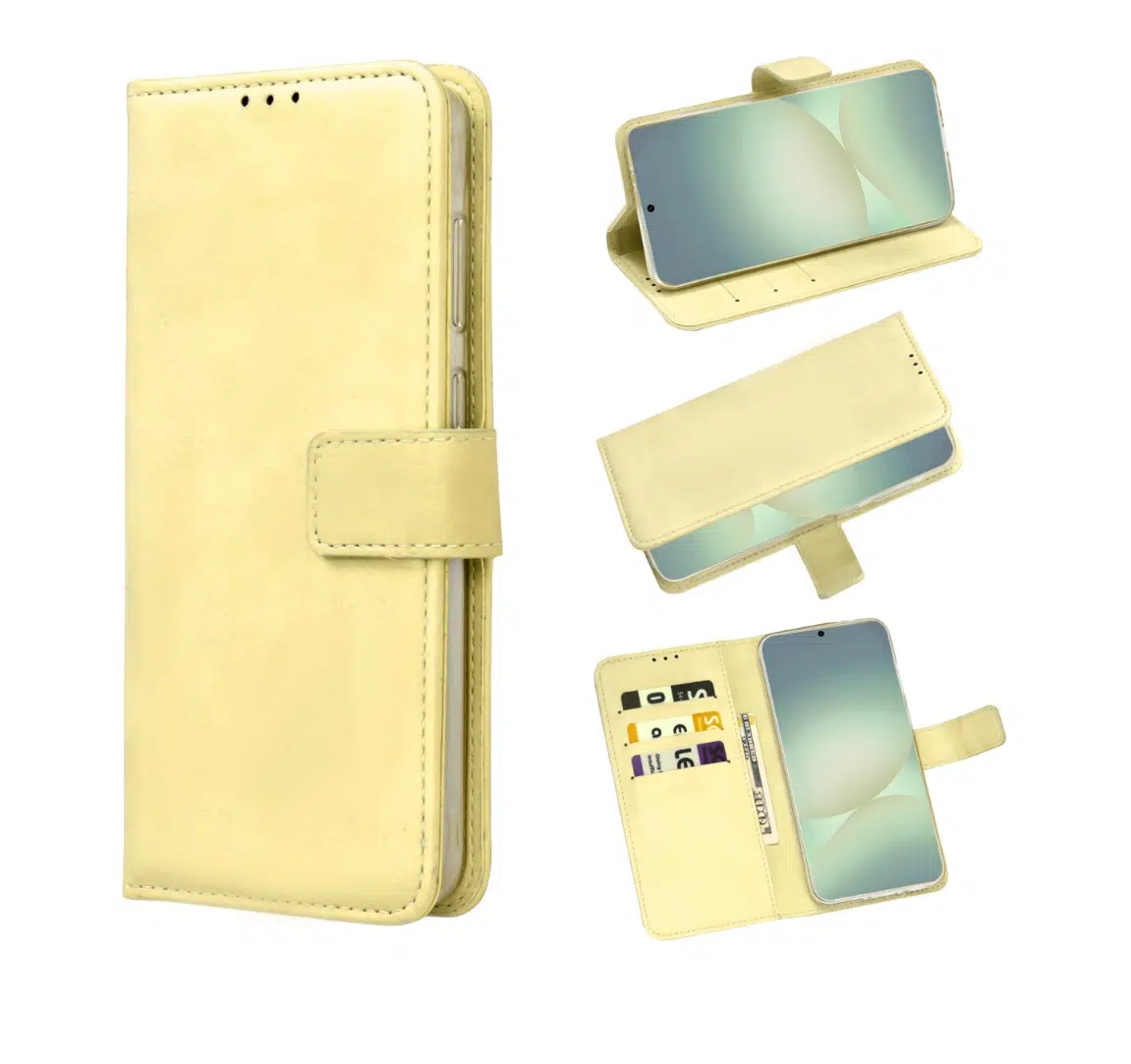 Cityhoesje Bookcase – Geschikt voor Samsung S25 FE – Geel - Afbeelding 1