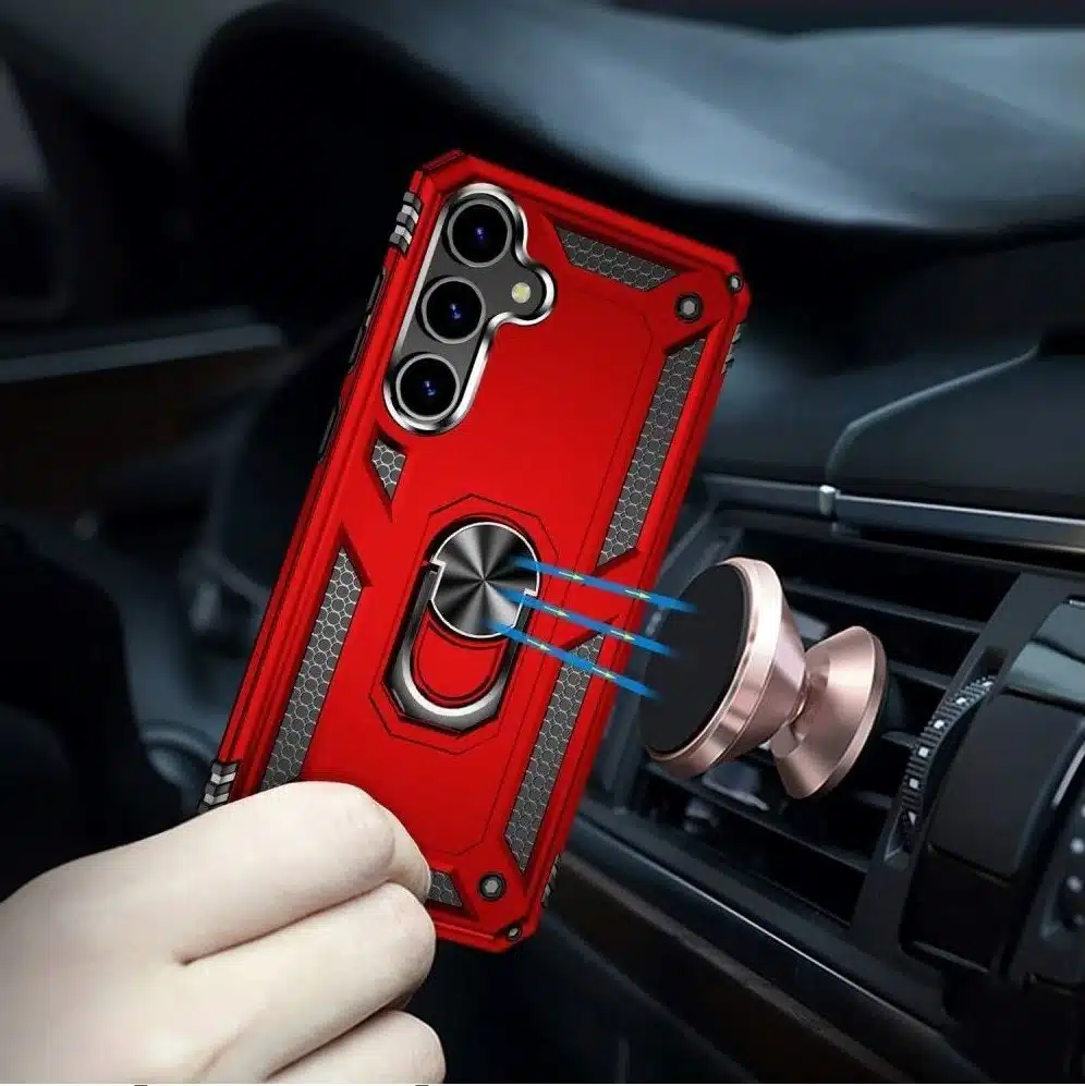 Cityhoesje-Samsung S26 Plus-Kickstand Ring Armor-Rood-2-Cityhoesje.nl
