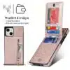 Solidenz Fashion Wallet hoesje met koord iPhone 15 – Roségoud - Thumbnail Image 2