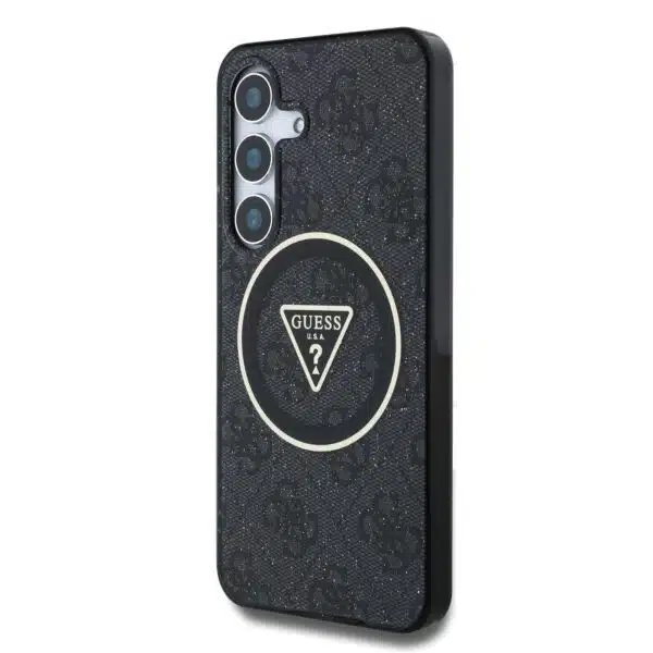 Guess IML 4G Glitter en Triangle Logo met MagSafe Samsung Galaxy S25 – Grijs - Afbeelding 4