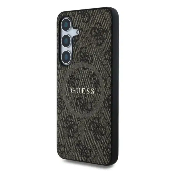 Guess PU Leer 4G Logo met MagSafe Samsung Galaxy S25 – Bruin - Afbeelding 2
