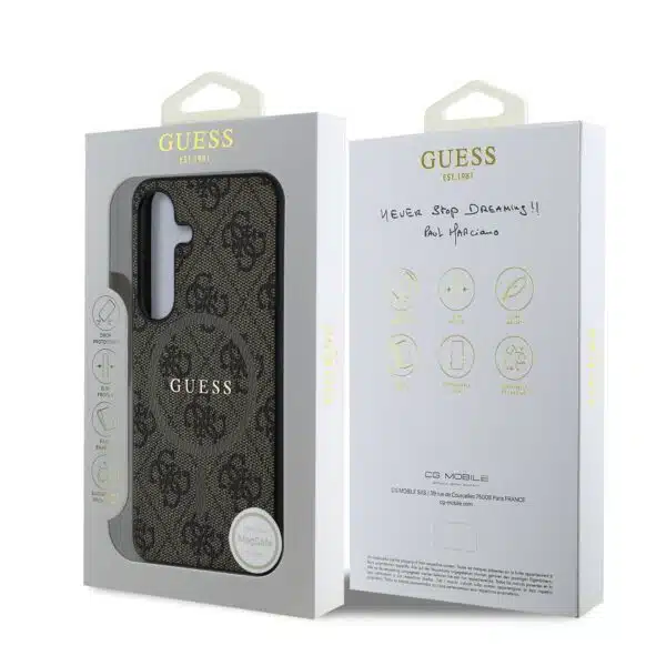 Guess PU Leer 4G Logo met MagSafe Samsung Galaxy S25 – Bruin - Afbeelding 6