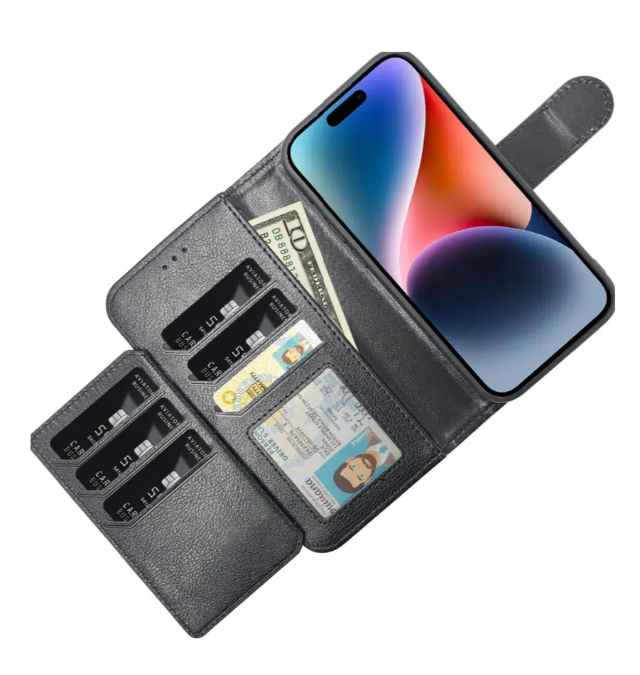 Casemania Multiple Pockets Magnetic 2-in-1 Wallet – 6 pasjes - Geschikt voor Samsung S26 Plus – Zwart - Afbeelding 5