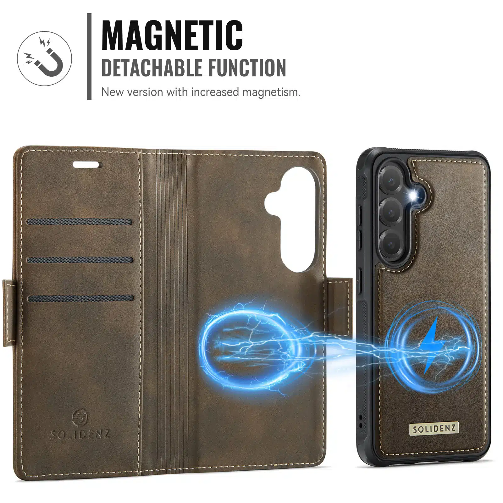 Solidenz 2-in-1 MagSafe Wallet Case voor Samsung Galaxy S26 Plus – Bruin - Afbeelding 7