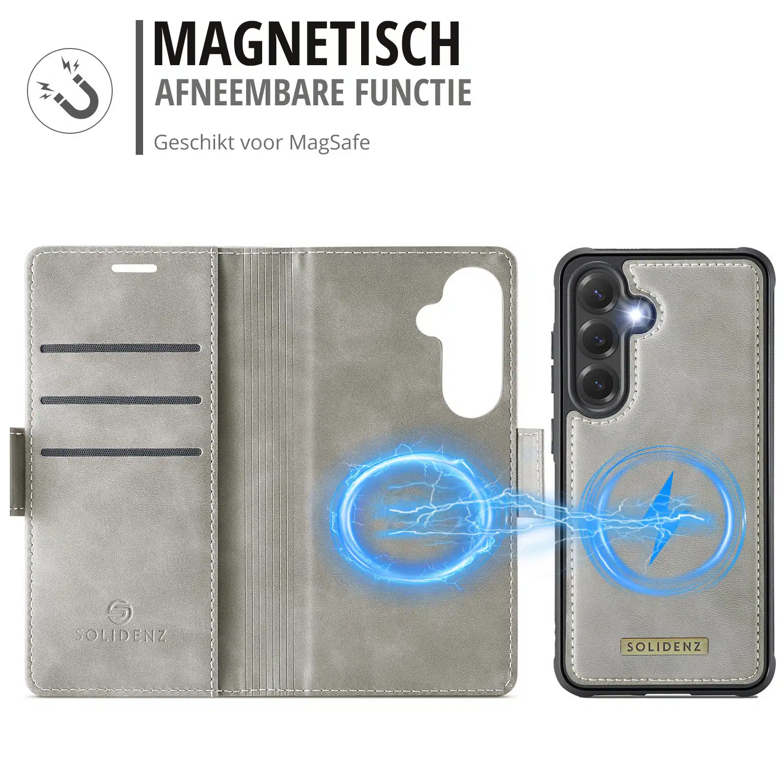 Solidenz 2-in-1 MagSafe Wallet Case voor Samsung Galaxy S26 Plus – Beige - Afbeelding 5