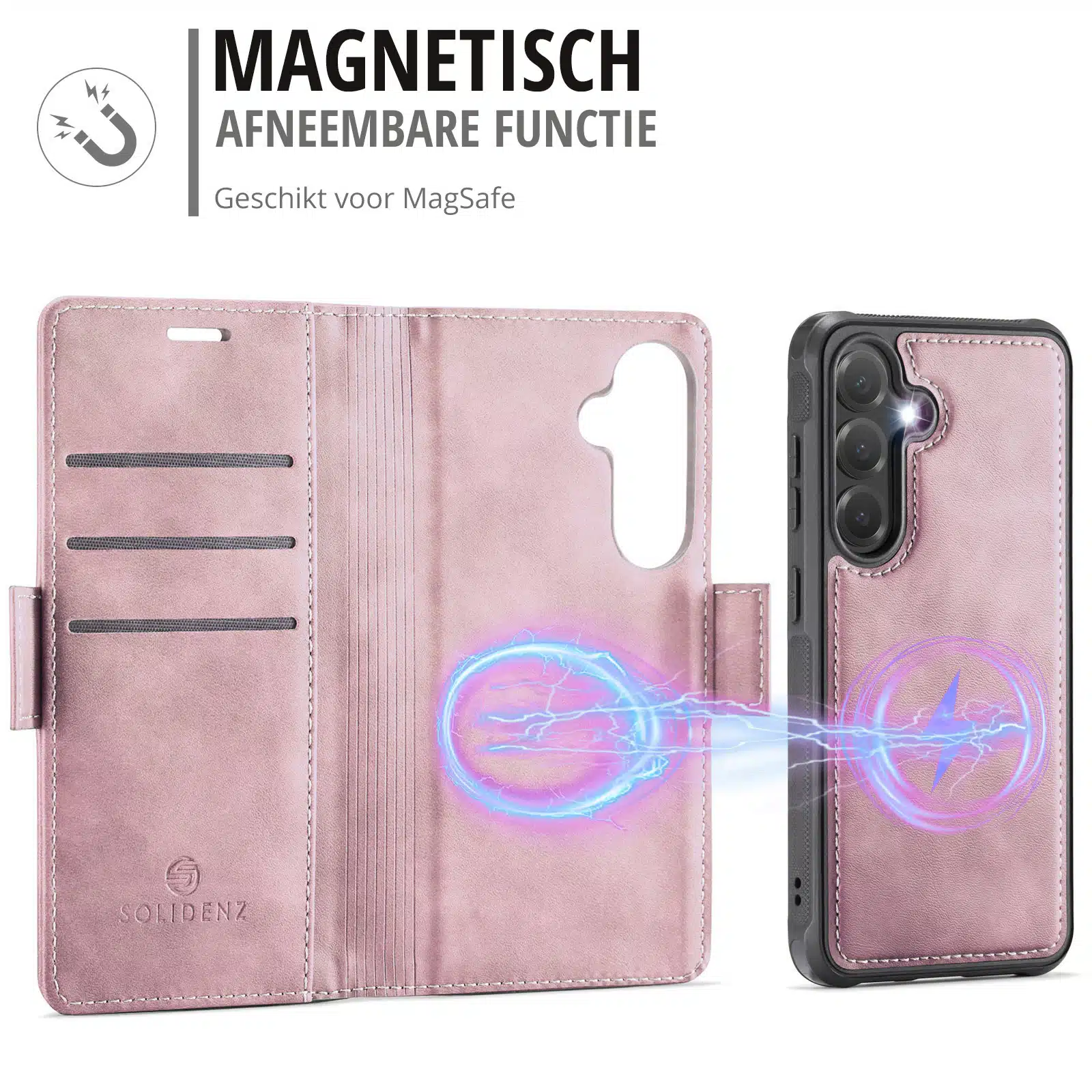 Solidenz 2-in-1 MagSafe Wallet Case voor Samsung Galaxy S26 Plus – Roze - Afbeelding 7