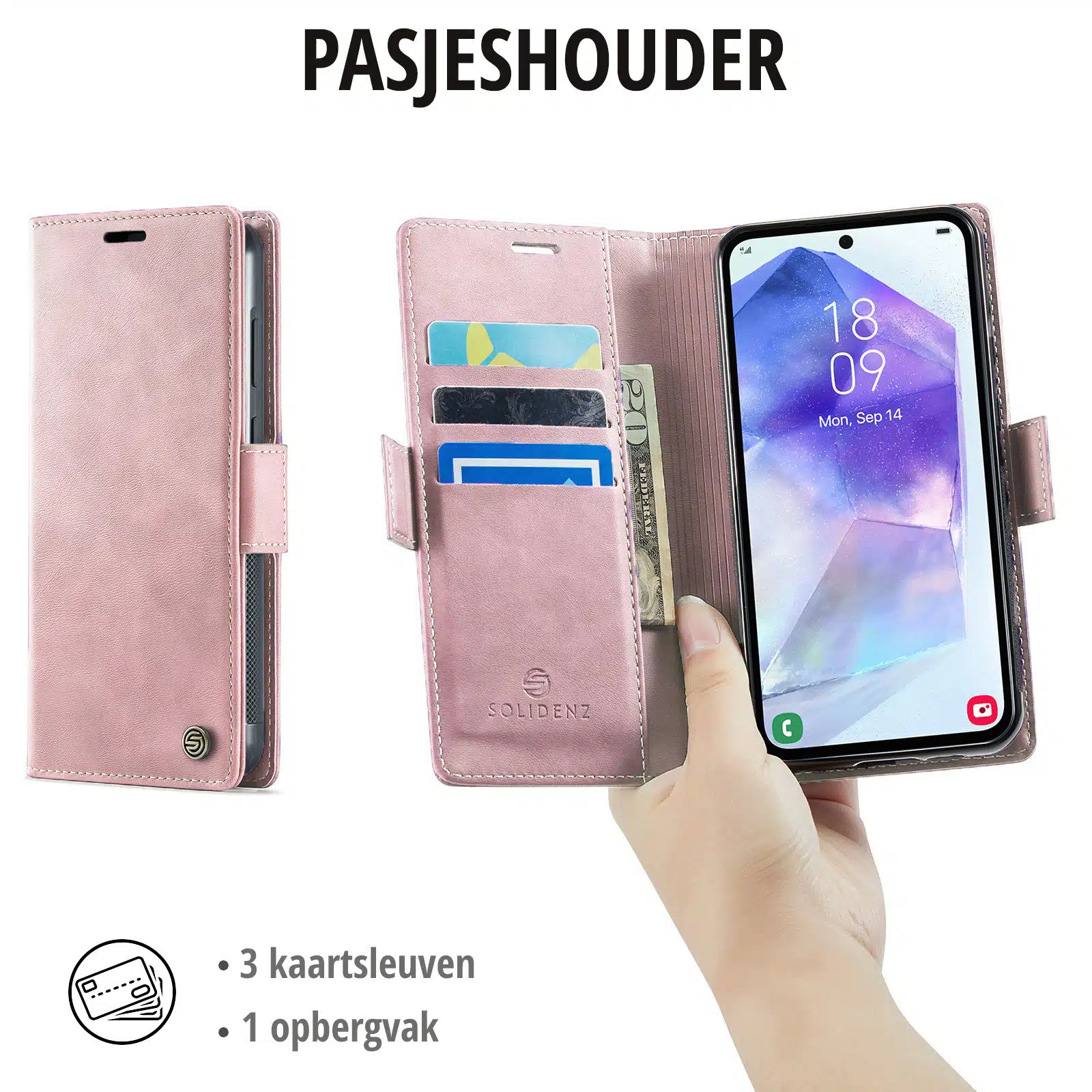Solidenz 2-in-1 MagSafe Wallet Case voor Samsung Galaxy S26 Plus – Roze - Afbeelding 8