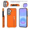 Solidenz Fashion Portemonnee hoesje met koord Samsung Galaxy A57 – Oranje - Thumbnail Image 4