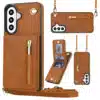 Solidenz Fashion Portemonnee hoesje met koord Samsung Galaxy A57 – Bruin - Thumbnail Image 1