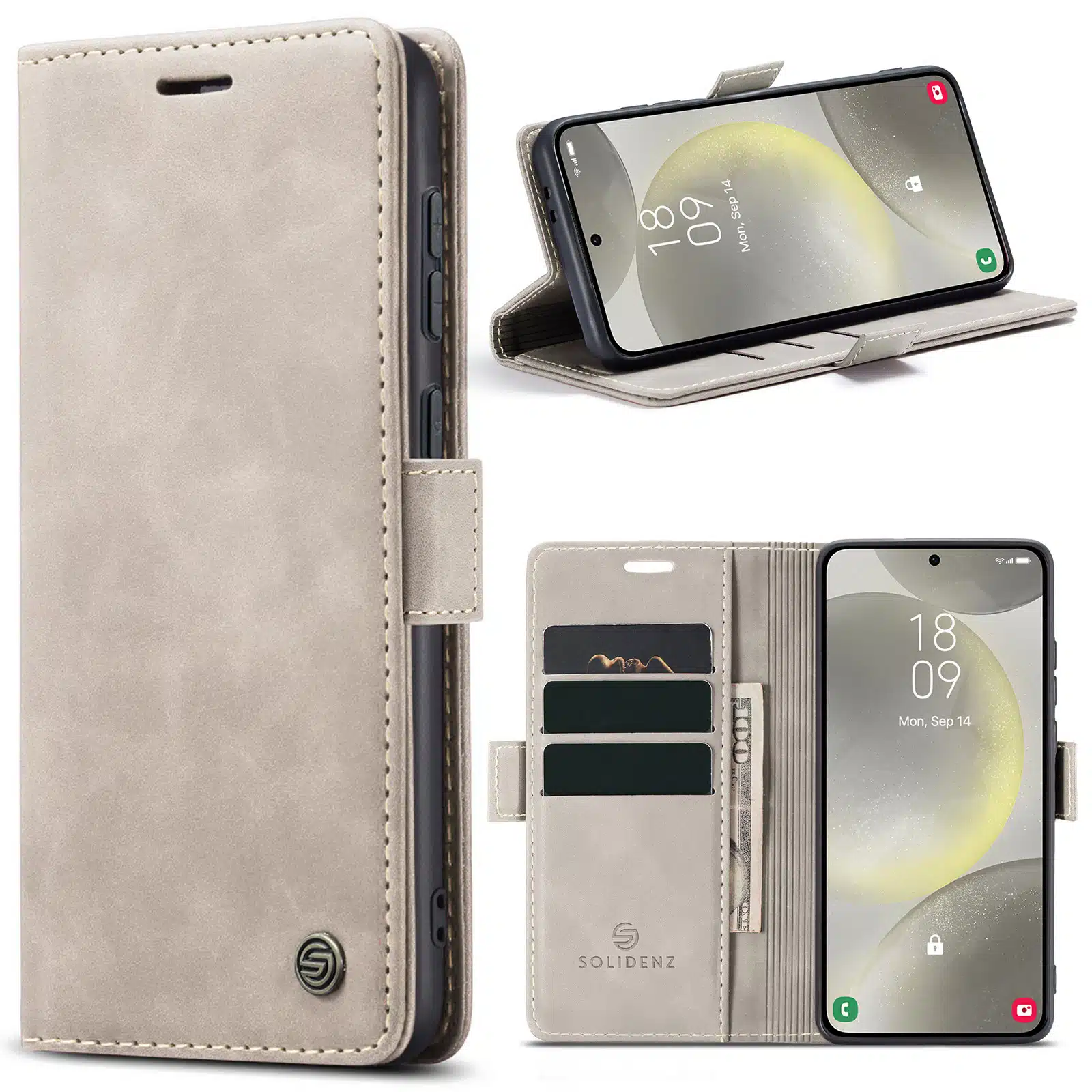 Solidenz Urban Book Samsung Galaxy S26 Plus hoesje – Beige - Afbeelding 1