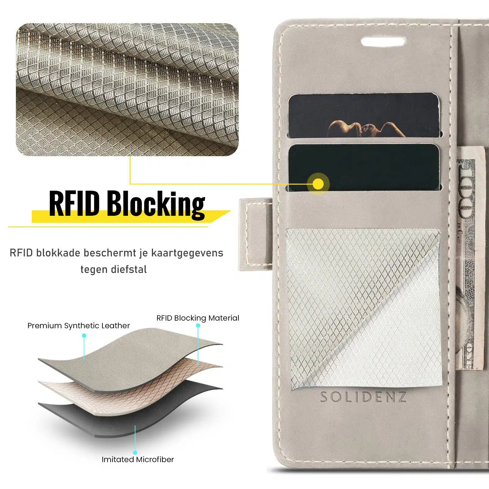 Solidenz Urban Book Samsung Galaxy S26 Plus hoesje – Beige - Afbeelding 9