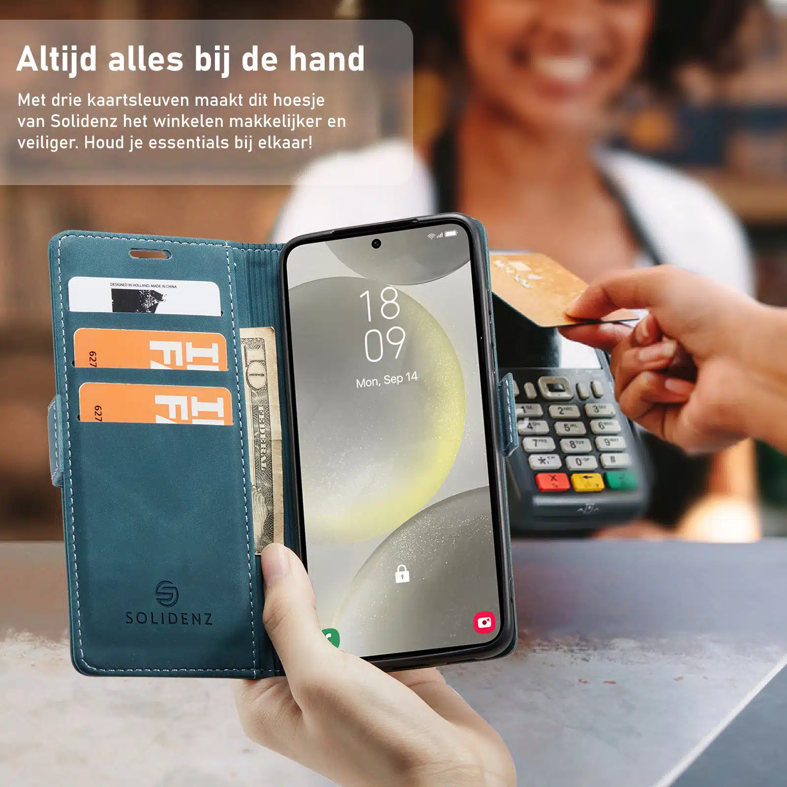 Solidenz Urban Book Samsung Galaxy S26 Plus hoesje – Blauw - Afbeelding 8