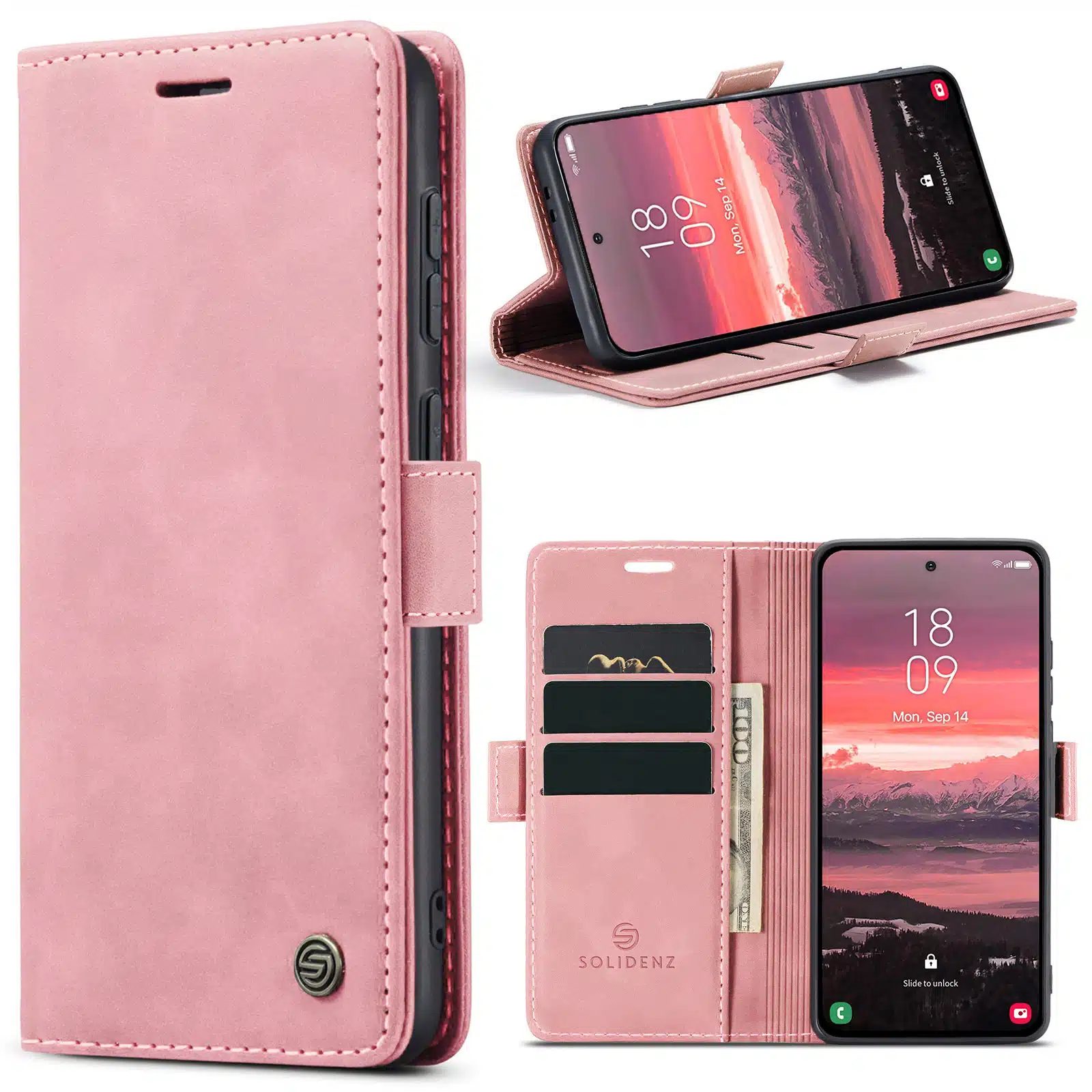 Solidenz Urban Book Samsung Galaxy S26 Plus hoesje – Roze - Afbeelding 1