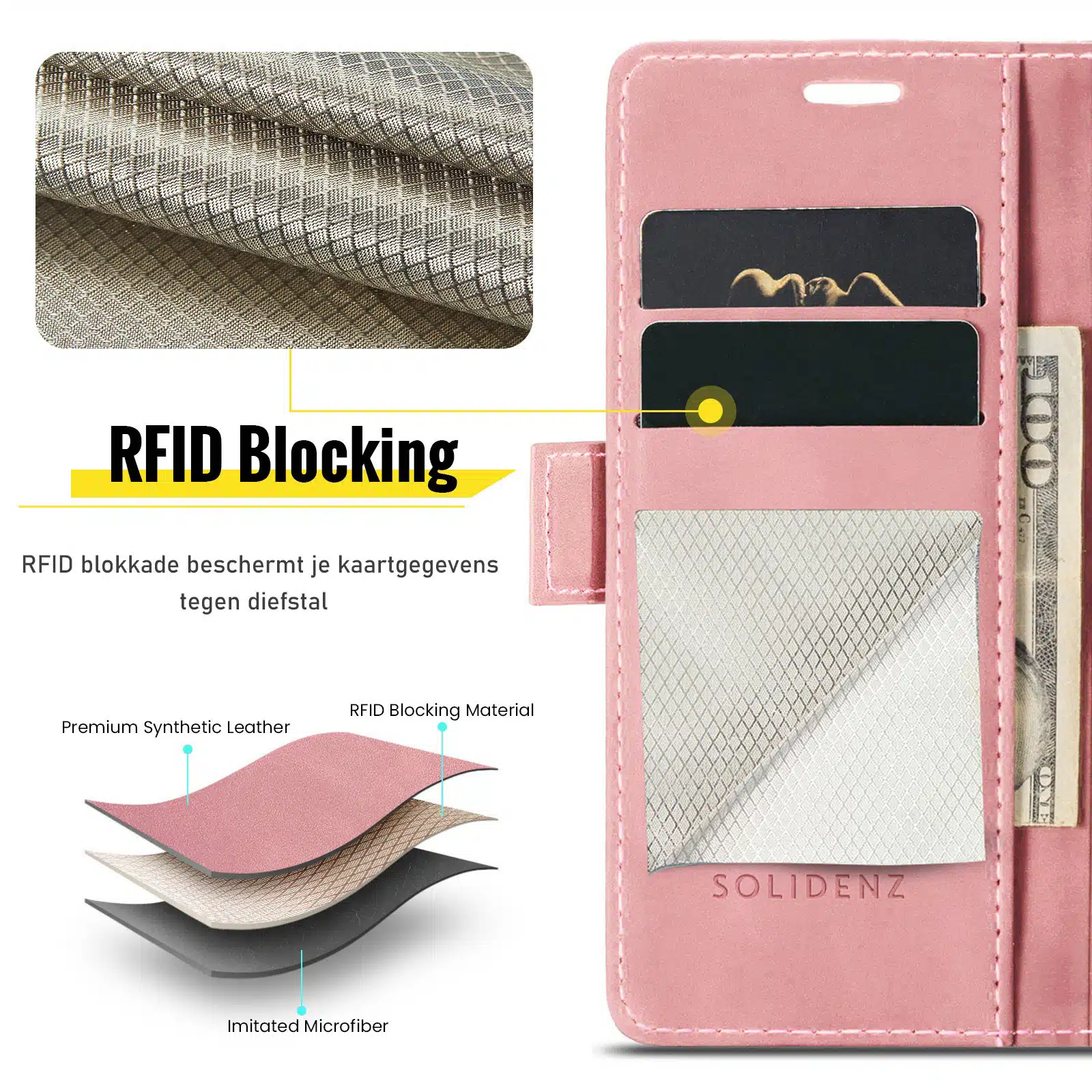 Solidenz Urban Book Samsung Galaxy S26 Plus hoesje – Roze - Afbeelding 9