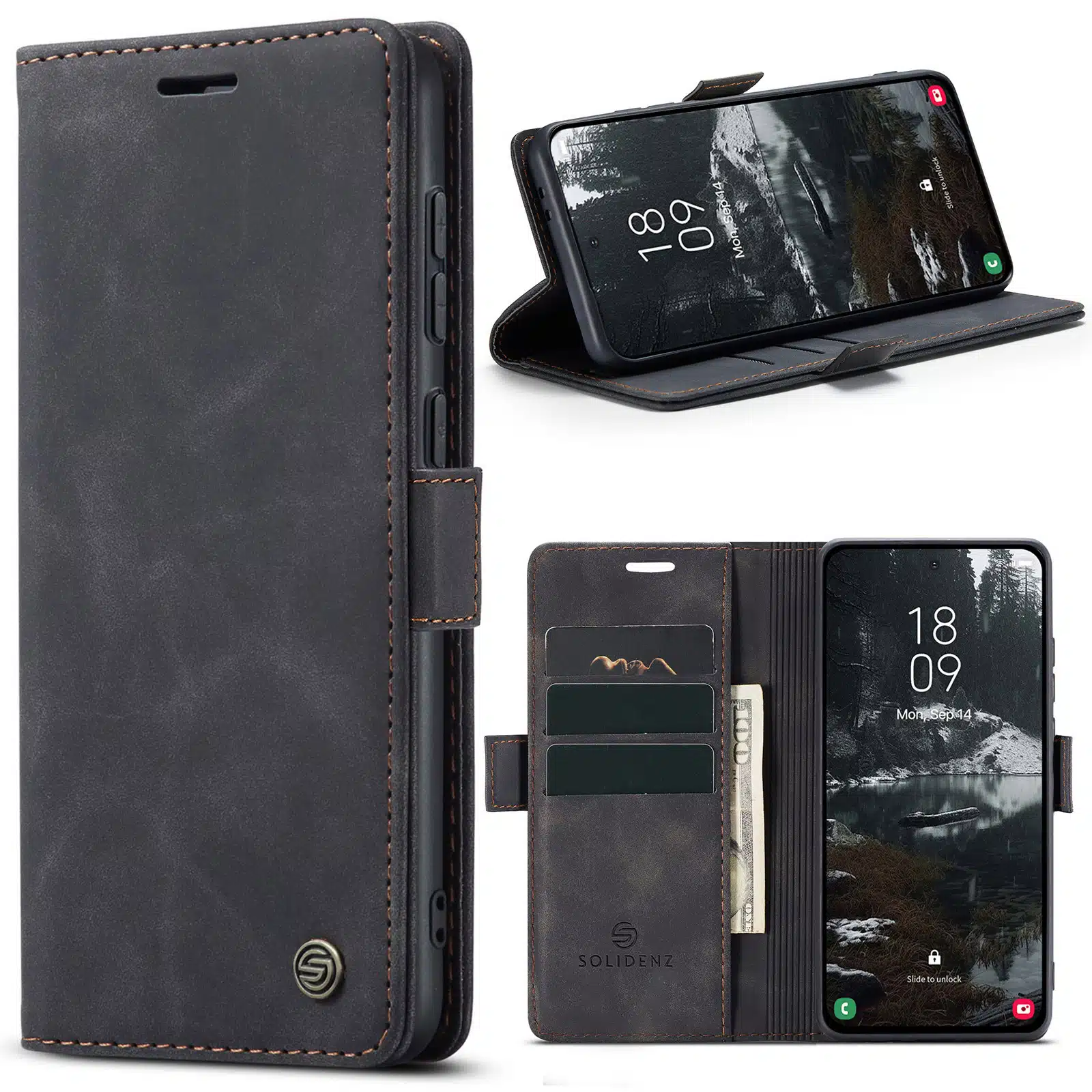 Solidenz Urban Book Samsung Galaxy S26 Plus hoesje – Zwart - Afbeelding 1