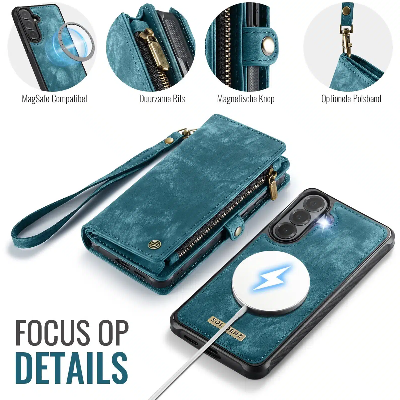 Solidenz Urban Wallet Samsung Galaxy S26 Plus hoesje – Blauw - Afbeelding 5