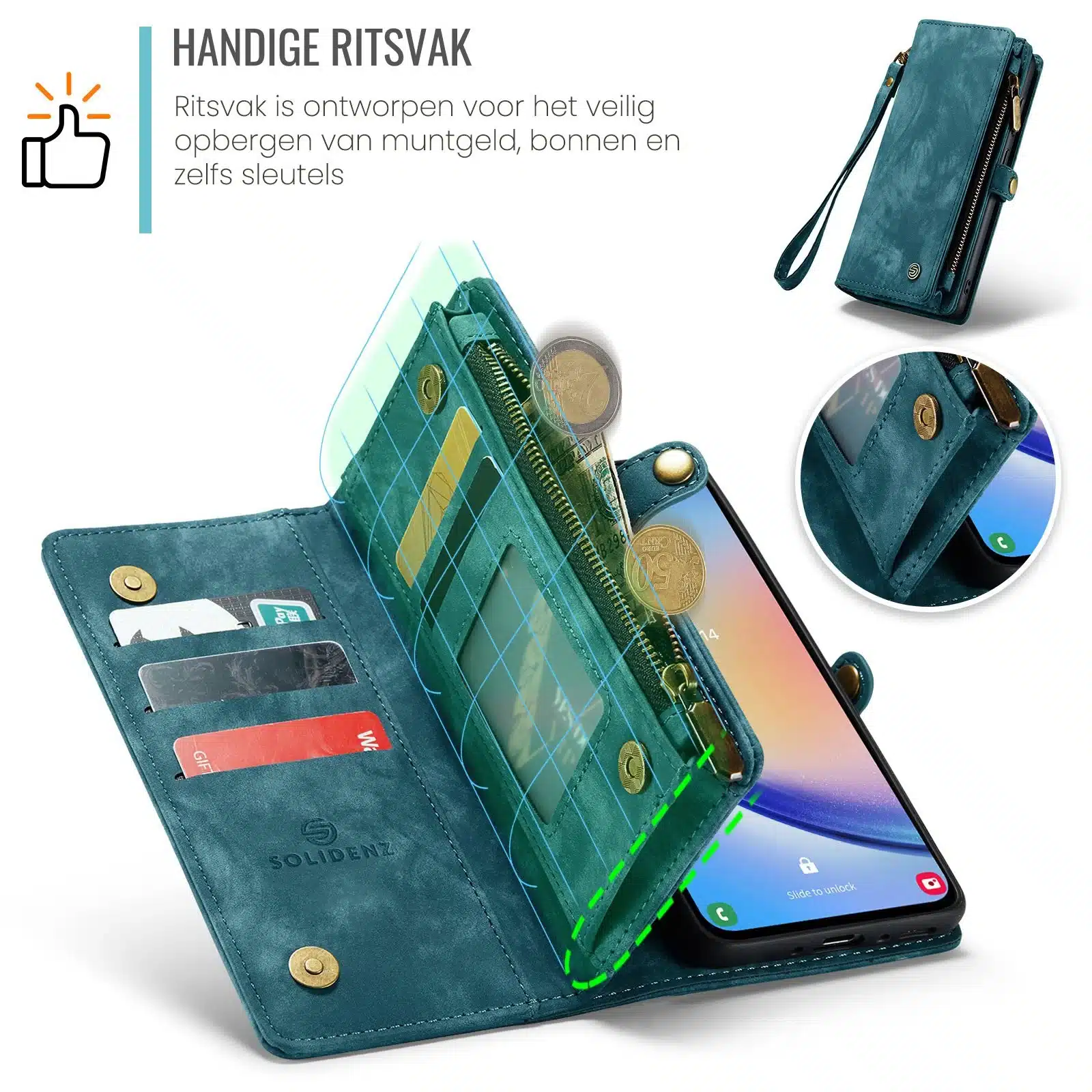 Solidenz Urban Wallet Samsung Galaxy S26 Plus hoesje – Blauw - Afbeelding 7