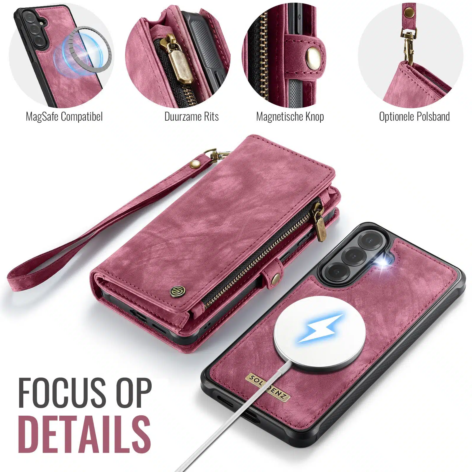 Solidenz Urban Wallet Samsung Galaxy S26 Plus hoesje – Rood - Afbeelding 11