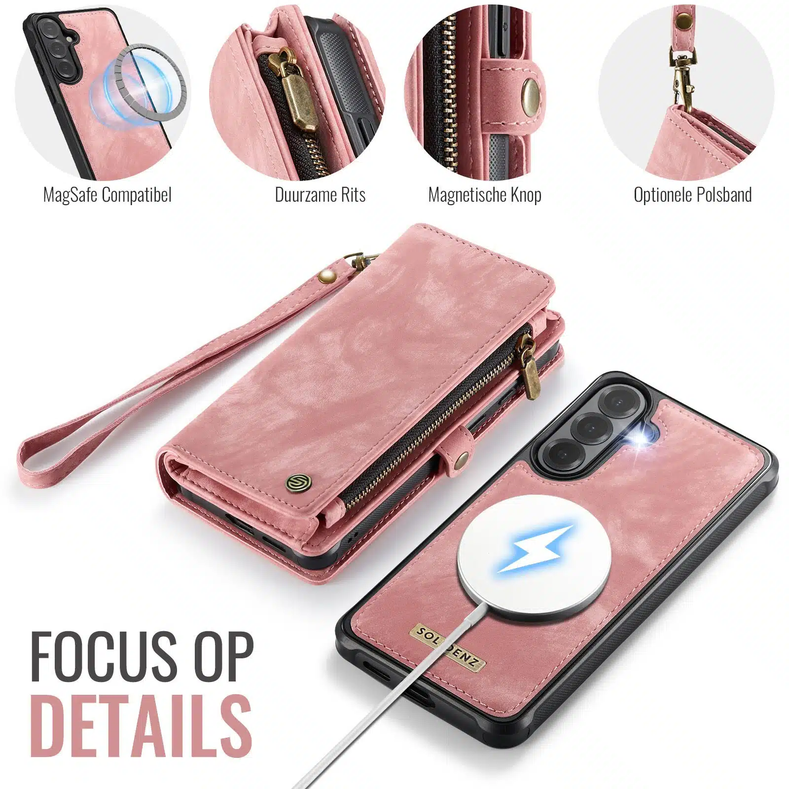 Solidenz Urban Wallet Samsung Galaxy S26 Plus hoesje – Roze - Afbeelding 5
