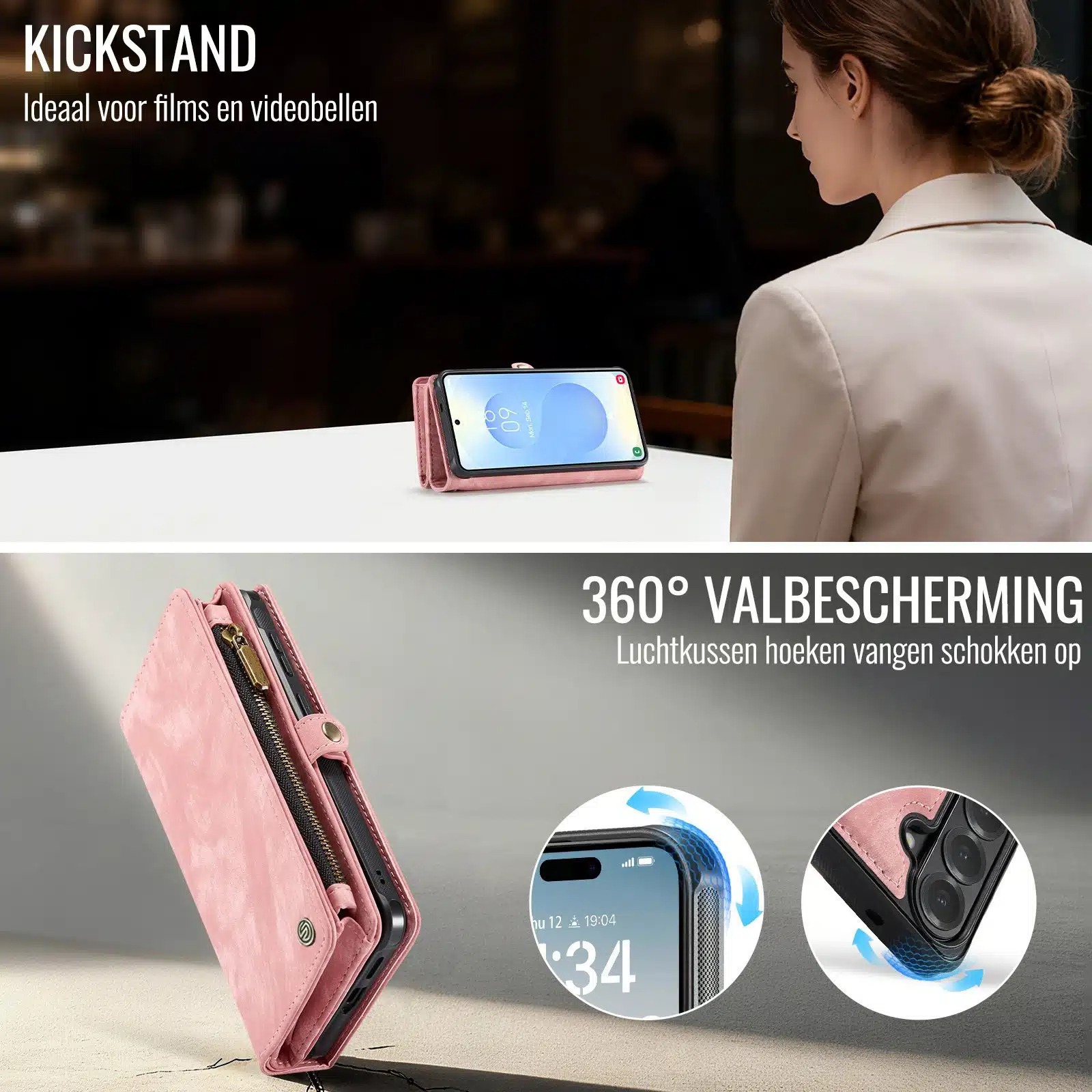 Solidenz Urban Wallet Samsung Galaxy S26 Plus hoesje – Roze - Afbeelding 8