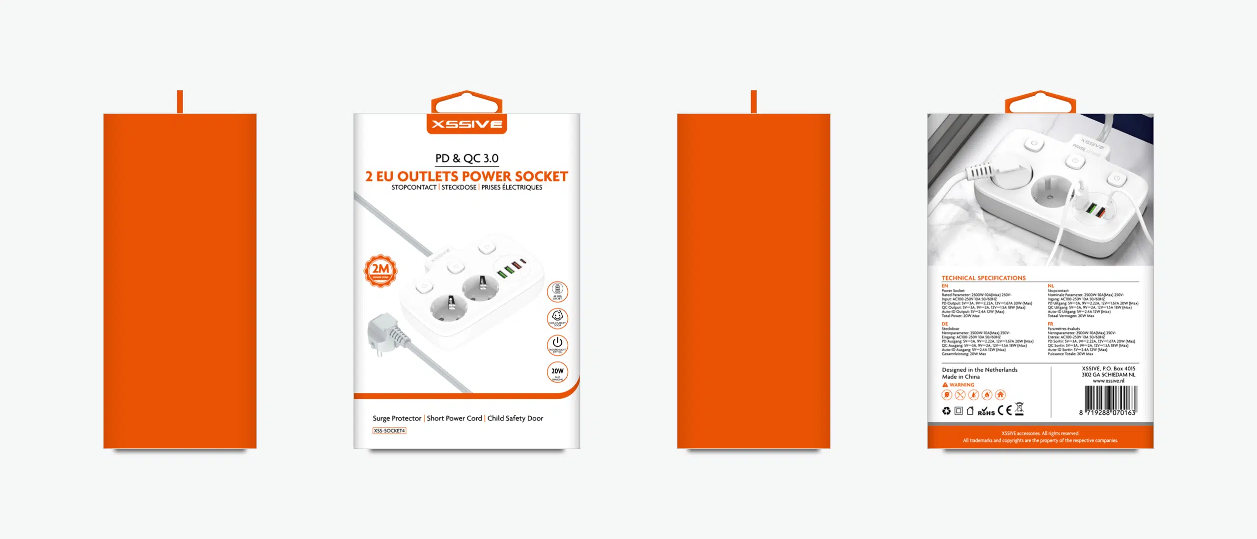 Xssive 20W Power Socket PD&QC3.0 2 Meter – XSS-SOCKET4 - Afbeelding 2