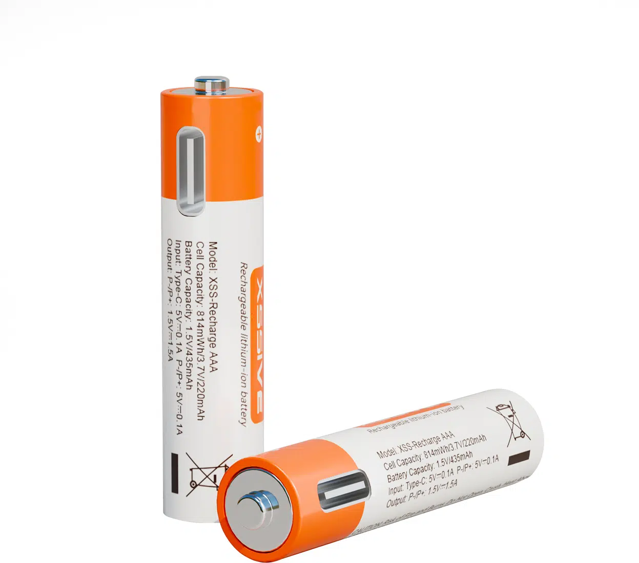 Xssive USB-C Oplaadbare Penlite AAA Batterijen – 4 Stuks - Afbeelding 1