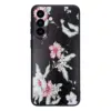 Cityhoesje-Backcover Geschikt voor Samsung A16-A17-A18-Bloemen-Zwart - Thumbnail Image 1