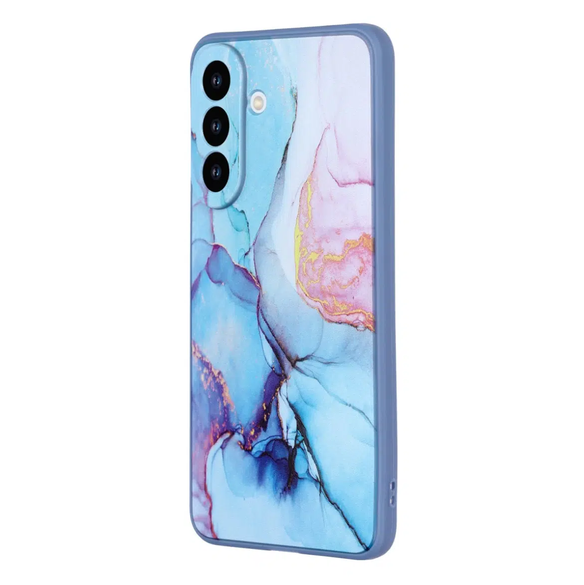 Cityhoesje Backcover geschikt voor Samsung A57 – Print Marmer Roze Blauw - Afbeelding 2