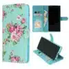 Iphone-14 Pro-Bookcase- Bloemen Blauw-1-Cityhoesje.nl