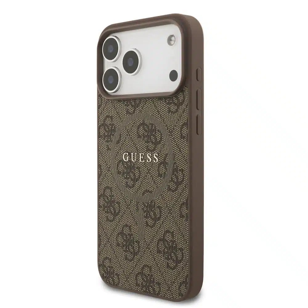Guess-iPhone17 Pro Max-18 Pro Max Backcover-MagSafe PU Leather-4G Classic Logo-Bruin - Afbeelding 2