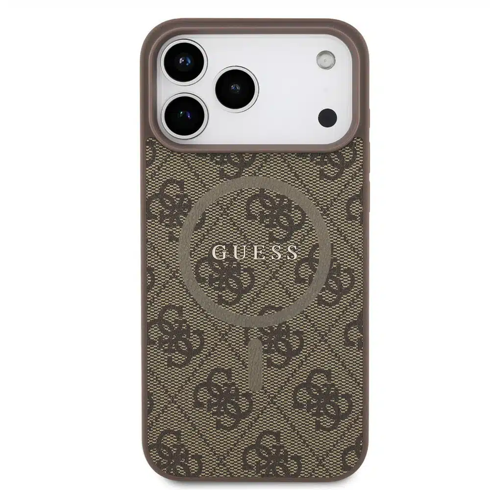 Guess-iPhone17 Pro Max-18 Pro Max Backcover-MagSafe PU Leather-4G Classic Logo-Bruin - Afbeelding 3