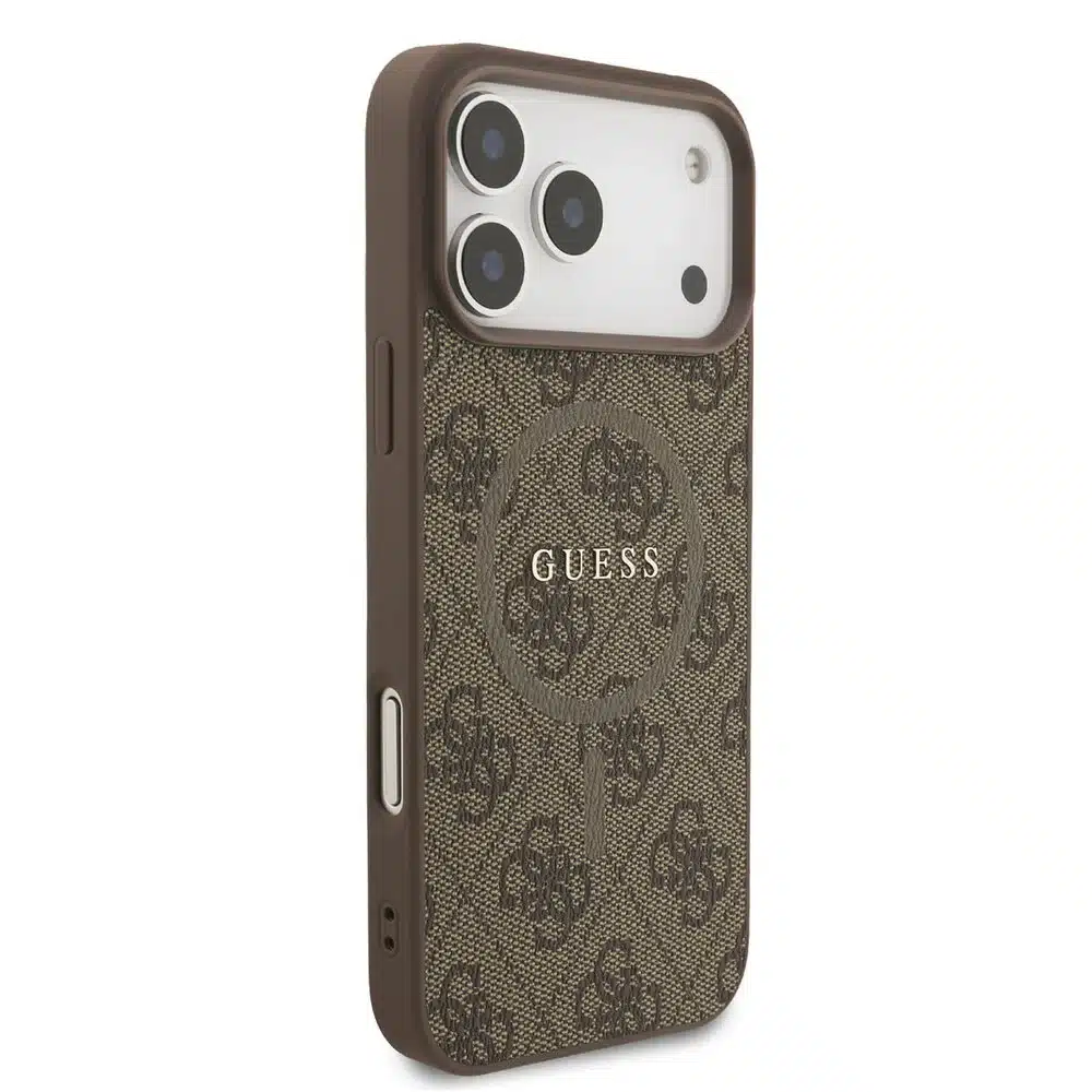 Guess-iPhone17 Pro Max-18 Pro Max Backcover-MagSafe PU Leather-4G Classic Logo-Bruin - Afbeelding 4