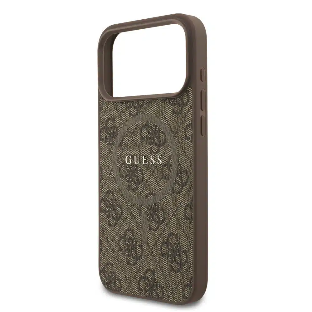 Guess-iPhone17 Pro Max-18 Pro Max Backcover-MagSafe PU Leather-4G Classic Logo-Bruin - Afbeelding 5