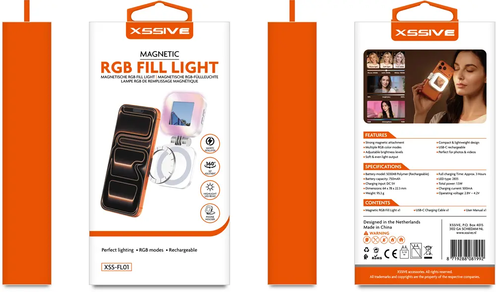 Xssive Magnetic RGB Fill Light XSS-FL01 - Afbeelding 4