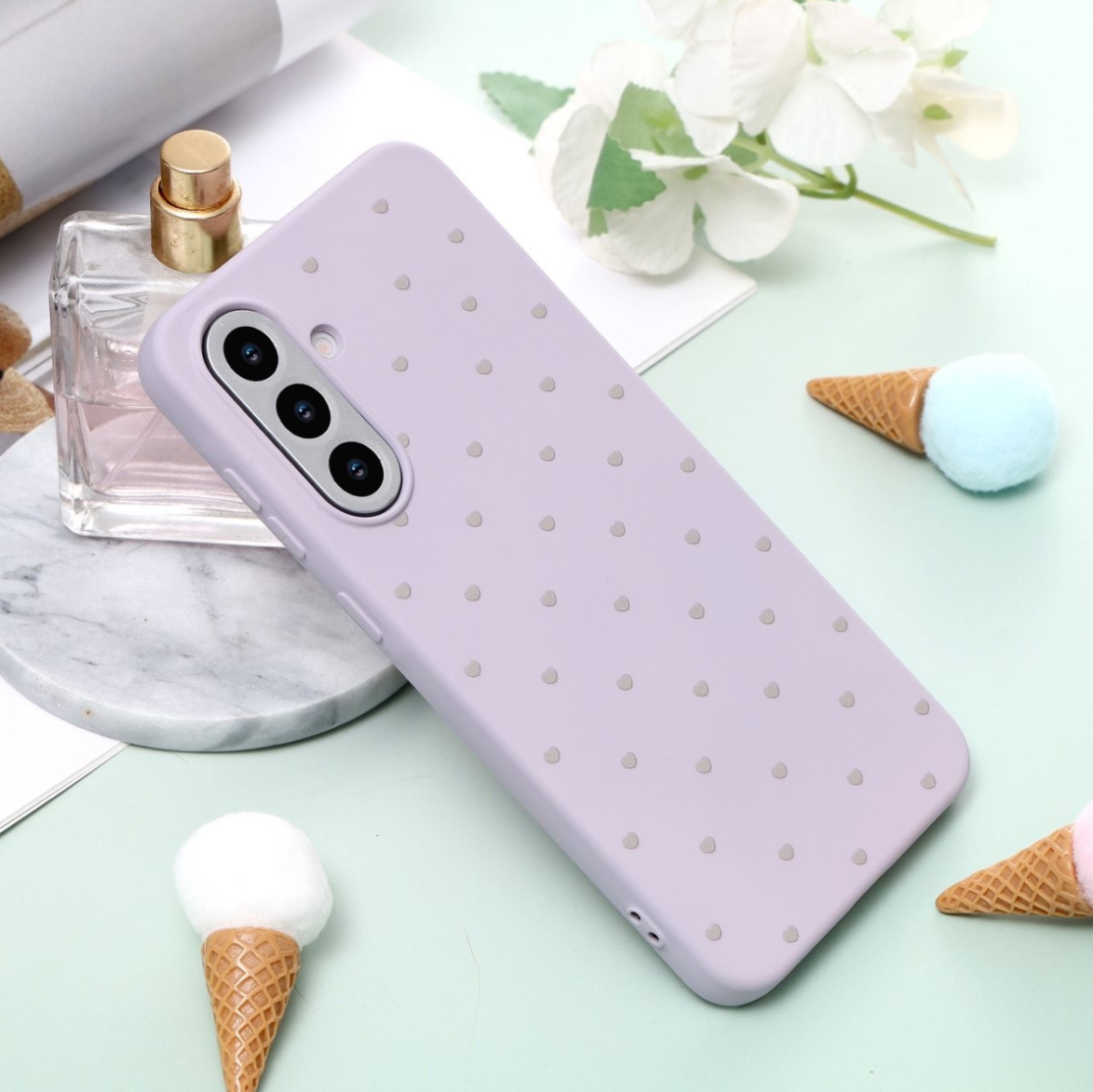 Cityhoesje - Samsung S25 FE - Hart Patroon High Quality Silicone Case - Lila - Afbeelding 3