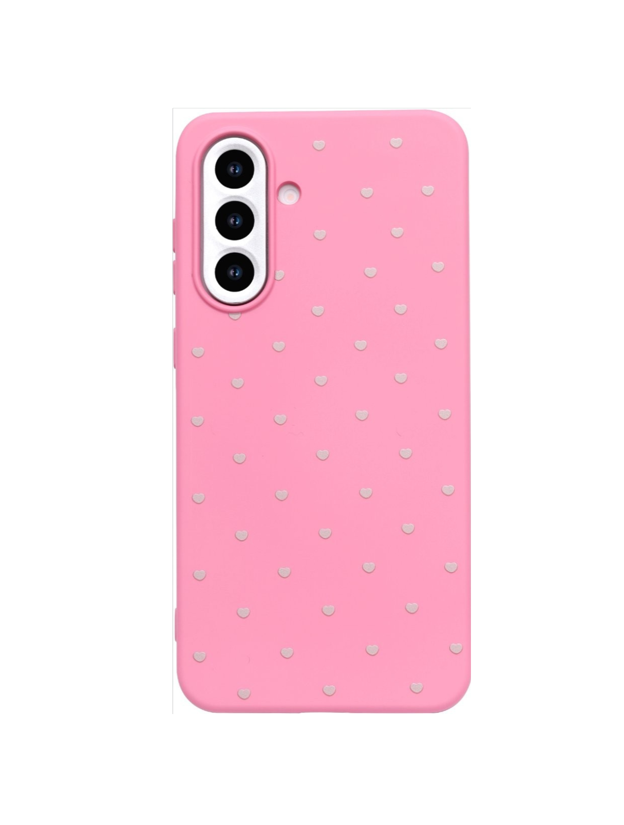 Cityhoesje  - Samsung S25 FE - Hart Patroon High Quality Silicone Case - Fuchsia - Afbeelding 1