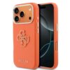 Guess-iPhone 17 Pro-18 Pro-Backcover-Saffiano Leather-4G Resin Logo-Oranje - Thumbnail Image 1