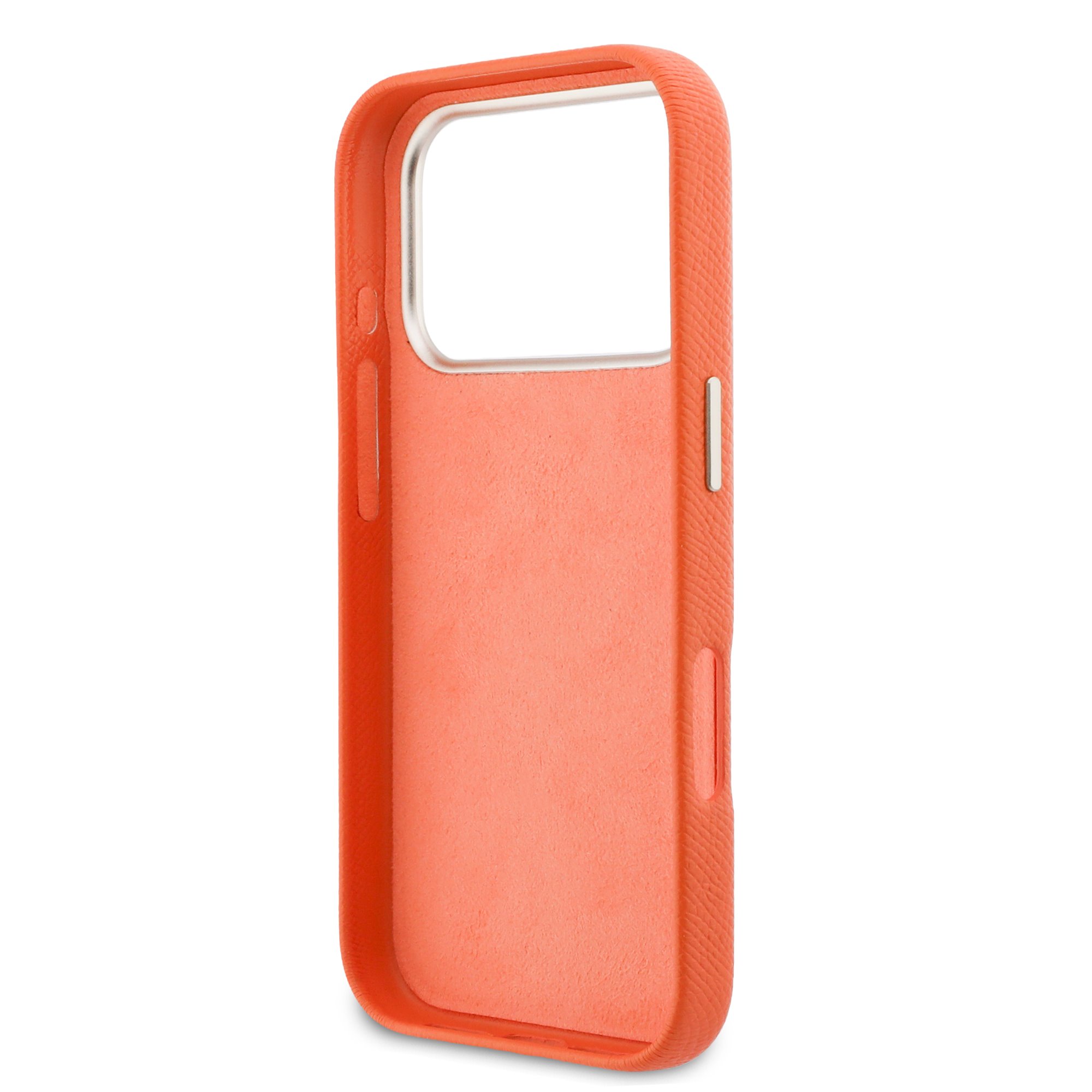 Guess-iPhone 17 Pro-18 Pro-Backcover-Saffiano Leather-4G Resin Logo-Oranje - Afbeelding 6