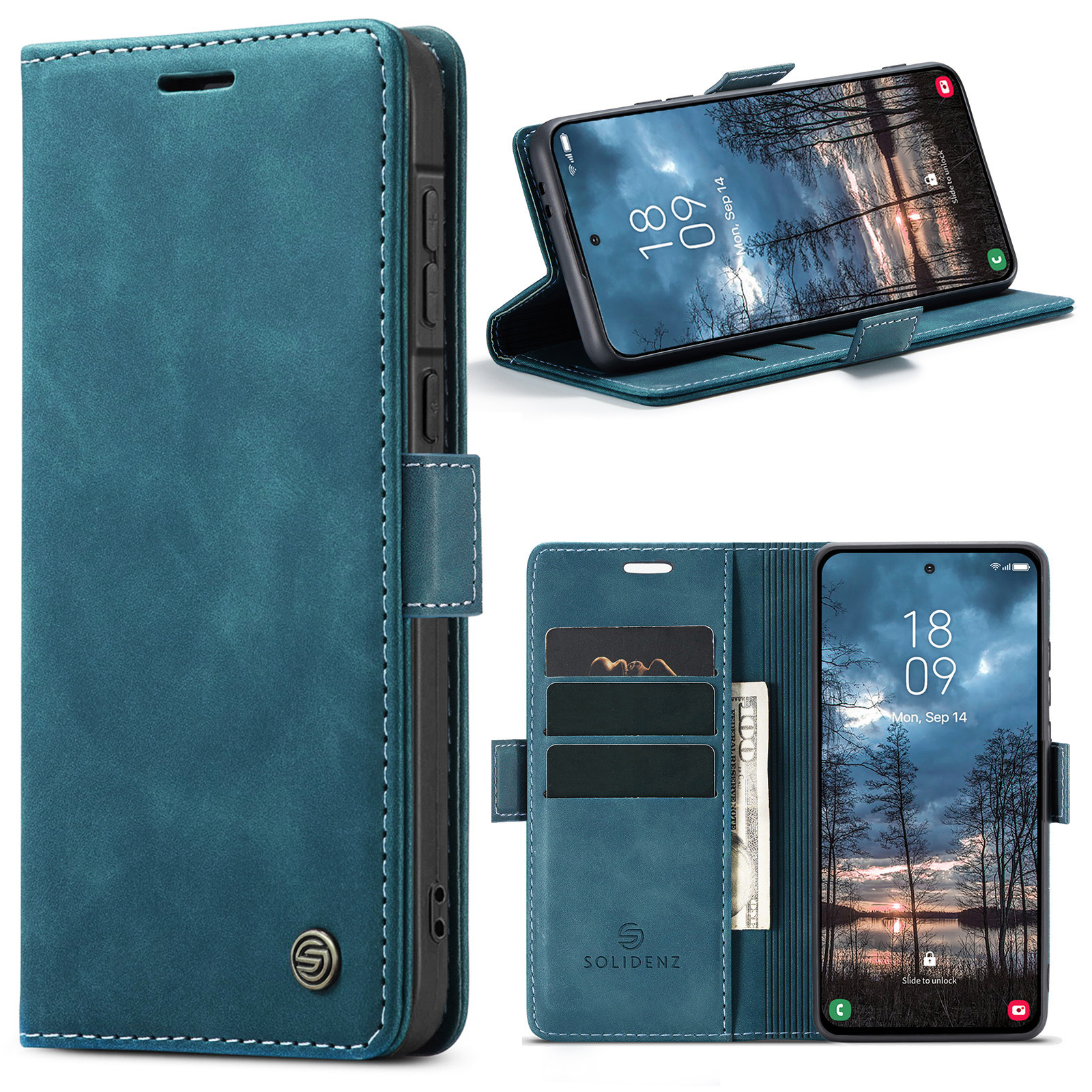 Solidenz Urban Book Samsung Galaxy A57 hoesje – Blauw - Afbeelding 1
