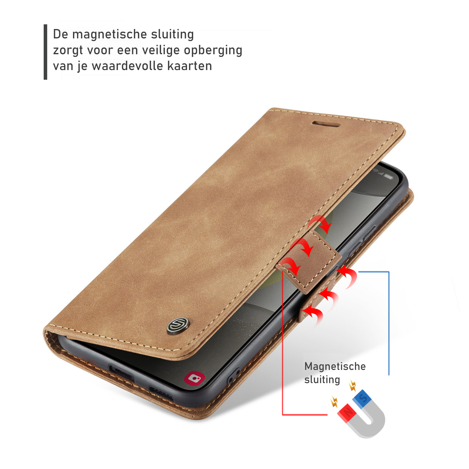Solidenz Urban Book Samsung Galaxy A57 hoesje – Bruin - Afbeelding 7