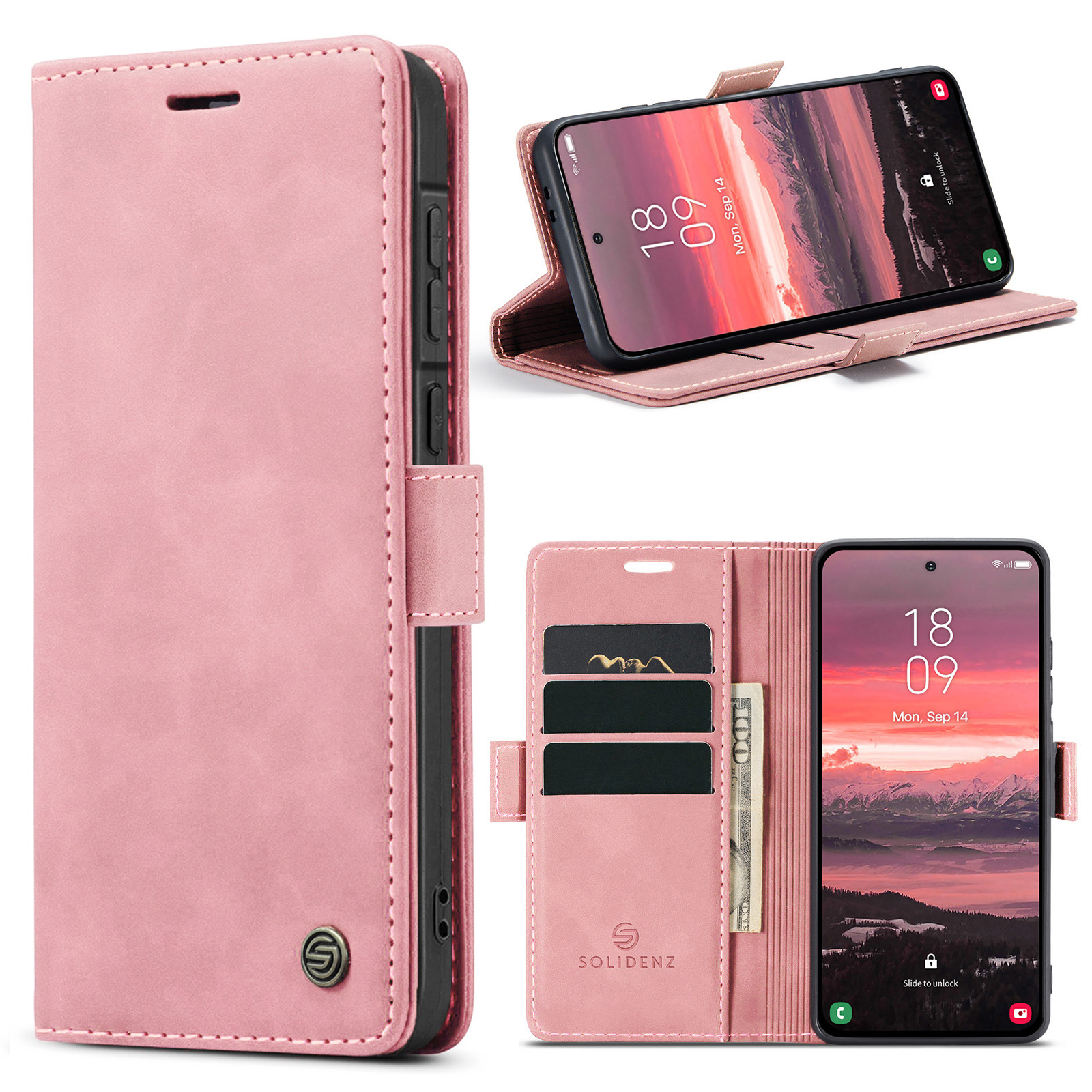 Solidenz Urban Book Samsung Galaxy A57 hoesje – Roze - Afbeelding 1