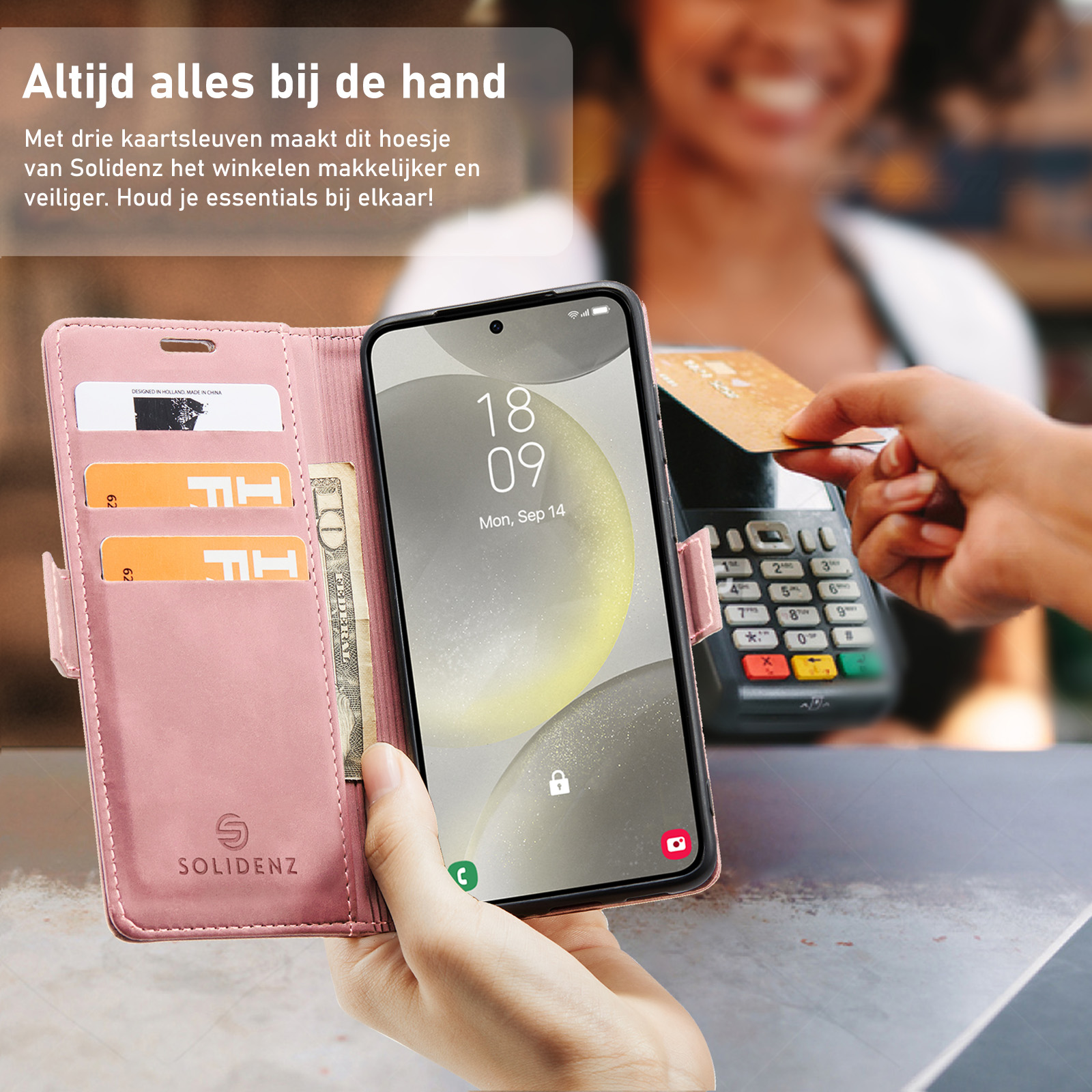 Solidenz Urban Book Samsung Galaxy A57 hoesje – Roze - Afbeelding 8