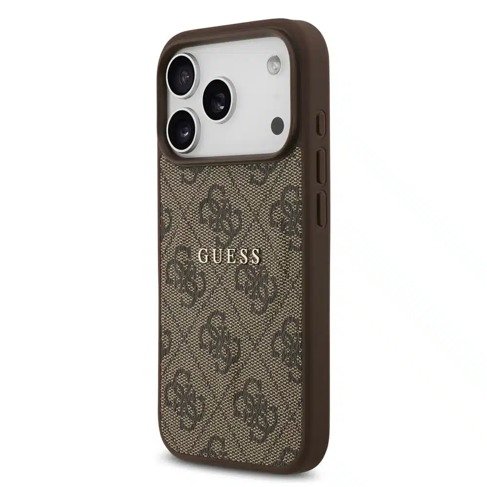 Guess-iPhone 17 Pro-18 Pro-Backcover-PU Leather-4G Classic Logo-Bruin - Afbeelding 2