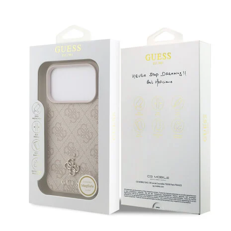 Guess-Backcover-MagSafe-Small 4G & Classic Metal Logo-iPhone 17 Pro-18 Pro-Roze - Afbeelding 4