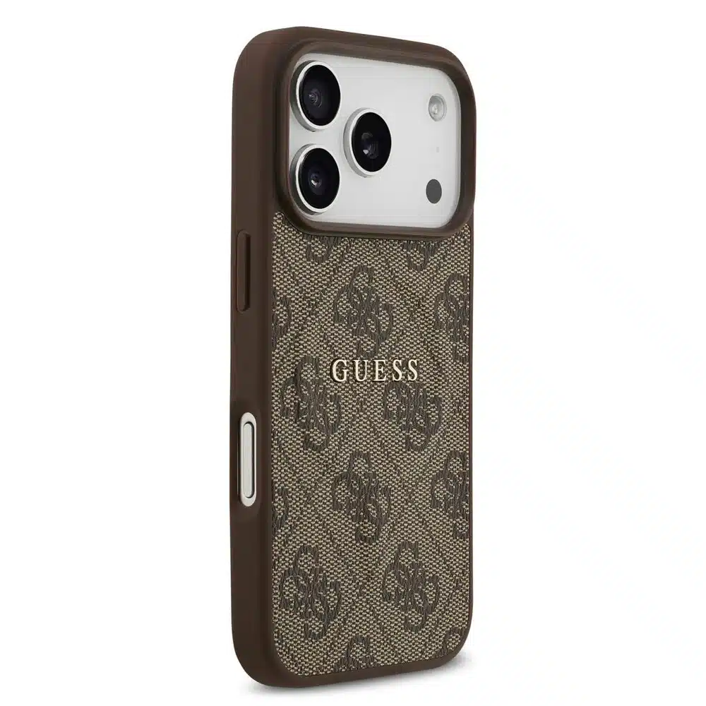 Guess-iPhone 17 Pro-18 Pro-Backcover-PU Leather-4G Classic Logo-Bruin - Afbeelding 4